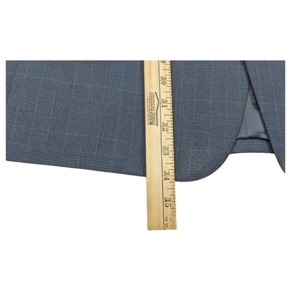 Pierre Balmain Paris Marseille Gray Plaid Suit Jacket Single-breasted 46L - Picture 12 of 16